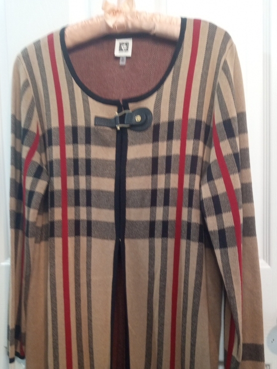 Anne Klein Jackets & Blazers - ANNE KLEIN PLAID LONGLINE CARDIGAN